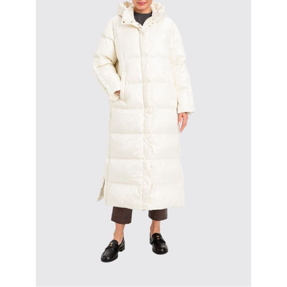 Twinset Women Long Quilted Puffer Coat Twinset In Polyester With Detachable Hood